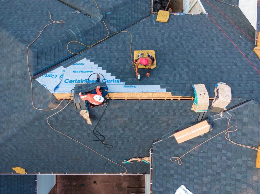 Roof installation in Nashville, TN on a modern residential property