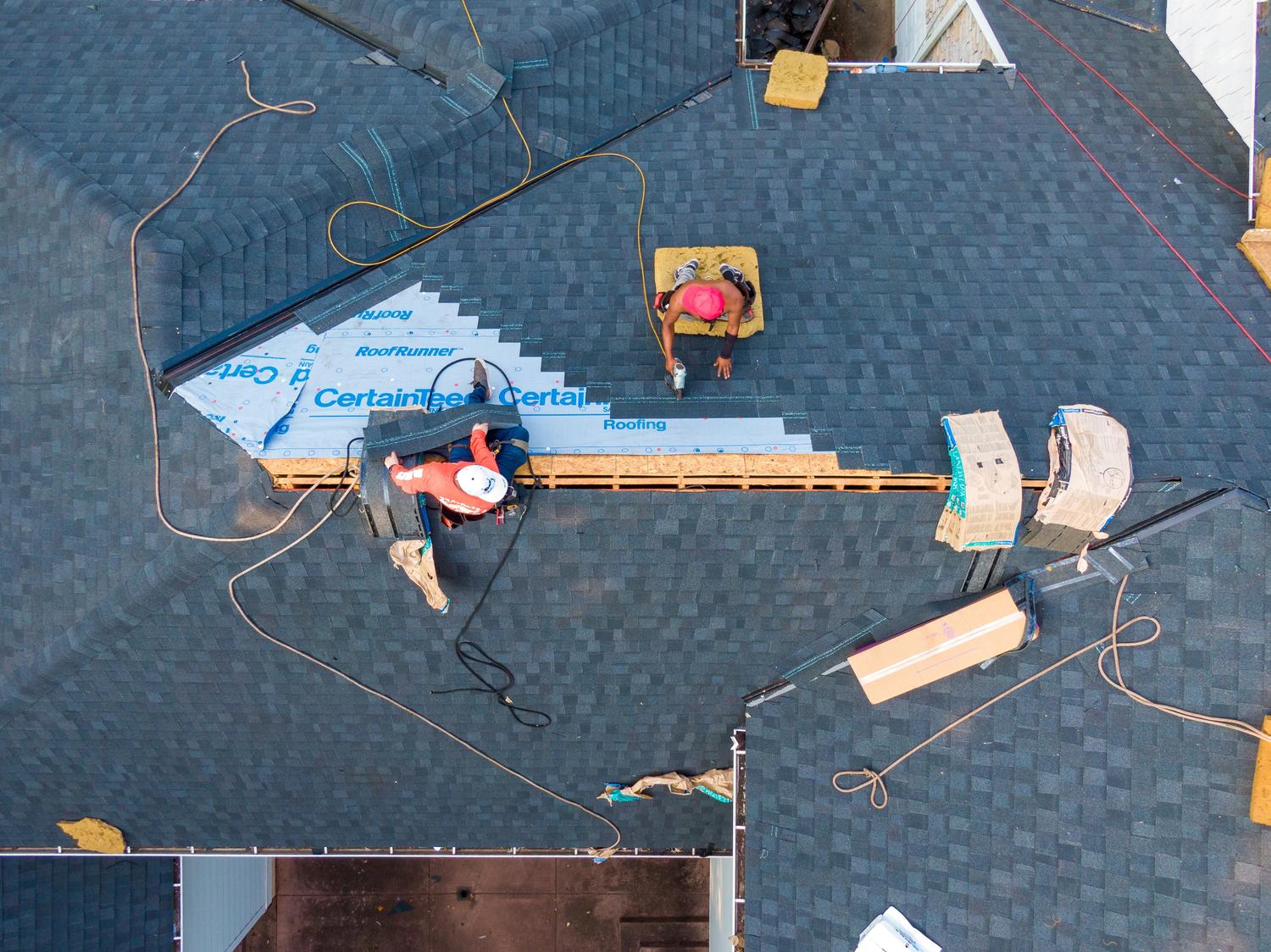 Roof installation in Nashville, TN on a modern residential property